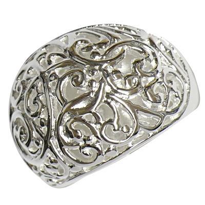 Silberring vorne breit Ornamente glänzend Ring 925er Sterling Silber Damen Schmuck Ringe - chic - net.de