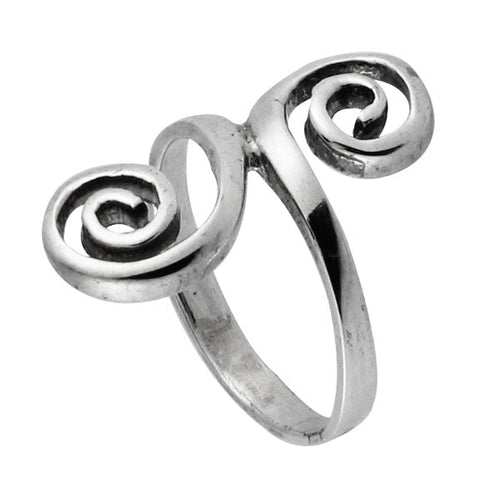 Silberring zwei Spiralen 24 mm 925er Sterling Silber Designer Ringe Schmuck - chic - net.de