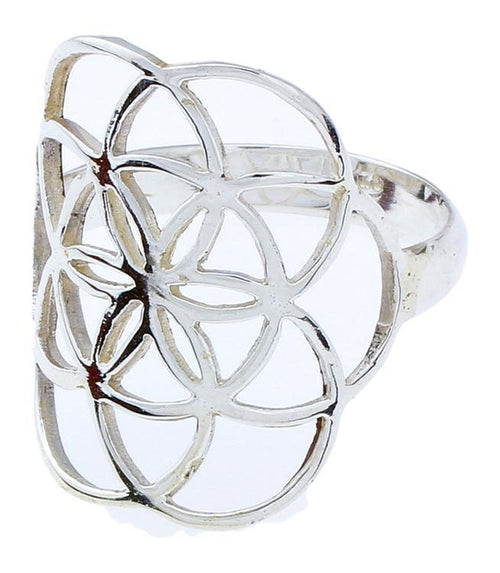 Silberringe Blume des Lebens wellig 925er Sterling Silber Tribal Schmuck Ringe - chic - net.de