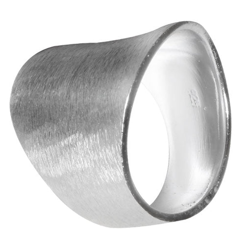 Silberringe gebürstet breit abgerundet 925er Sterling Silber Ring Ringe Damen - chic - net.de
