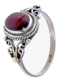 Load image into Gallery viewer, Silberringe Granat Seile Spiralbögen Kreise oval 925 - chic - net.de
