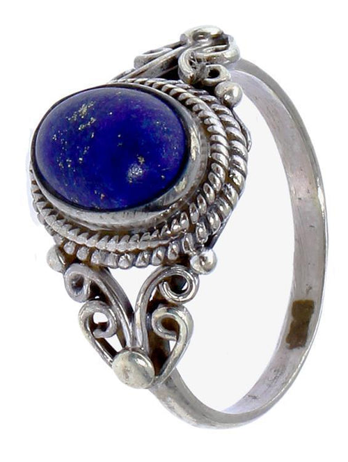 Silberringe Lapis Seile Spiralbögen Kreise oval 925er Sterling Silber Ringe Schmuck - chic - net.de