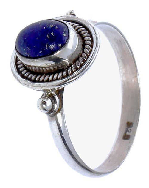 Silberringe Lapis Zopf Perlen Scheiben oval 925er Sterling Silber Ringe Schmuck - chic - net.de