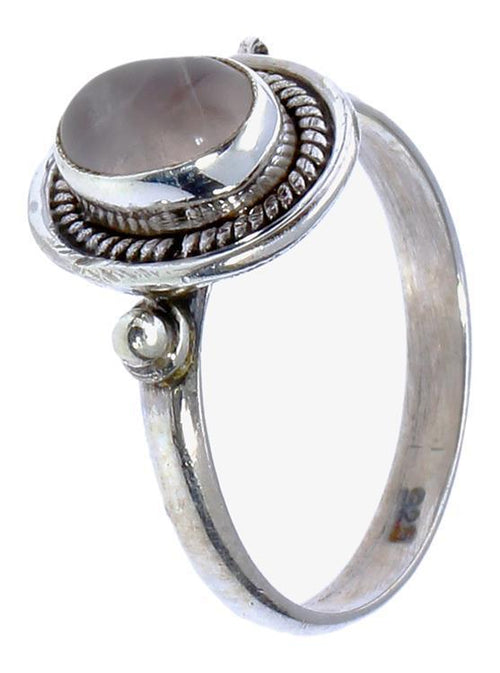 Silberringe Mondstein Zopf Perlen Scheiben oval 925er Sterling Silber Ringe Schmuck - chic - net.de