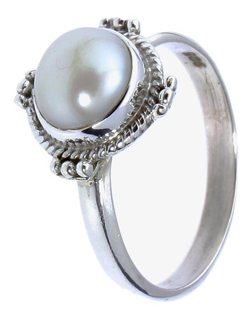 Silberringe Perle Rand Seil Schnörkel viermal rund 925er Sterling Silber Ringe Schmuck - chic - net.de