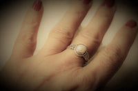 Cargar imagen en el visor de la galería, Silberringe Perle Seile Spiralen Kreise rund weiß Punkte 925 Sterling Silber Ringe - chic - net.de
