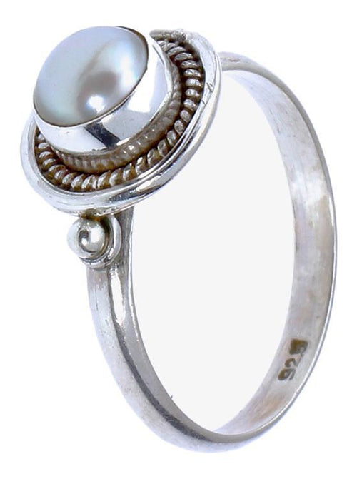 Silberringe Perle Zopf Perlen Scheiben rund 925er Sterling Silber Ringe Schmuck - chic - net.de