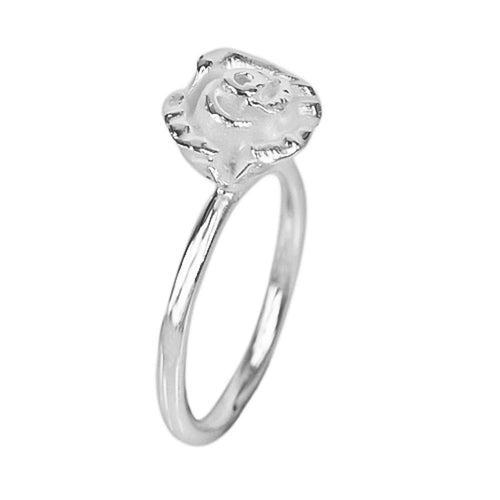 Silberringe Rose weiß glänzend 925 Sterling Damen - chic - net.de