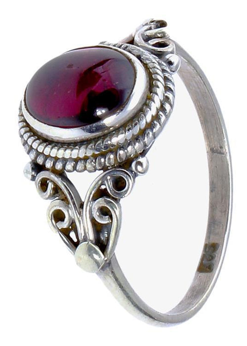 Silberringe Rubin Seile Spiralbögen Kreise rund 925er Sterling Silber Ringe Schmuck - chic - net.de