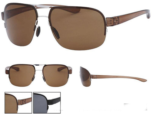 Sonnenbrille braun silber Unisex Brille getönt 400 UV ohne Rahmen - chic - net.de