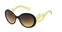 Load image into Gallery viewer, Sonnenbrille Damen rund Glamour 400UV braun schwarz weiß Spirale Vintage getönt Hippie Designer - chic - net.de
