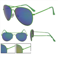 Load image into Gallery viewer, Sonnenbrille grün Pilotenbrille Pornobrille verspiegelt 400UV - chic - net.de
