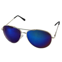 Load image into Gallery viewer, Sonnenbrille Pilotenbrille blau bunt verspiegelt silber Unisex Brille 400 UV - chic - net.de
