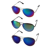 Load image into Gallery viewer, Sonnenbrille Pilotenbrille blau bunt verspiegelt silber Unisex Brille 400 UV - chic - net.de
