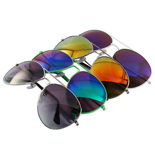 Sonnenbrille Pilotenbrille verspiegelt bunt Metall Unisex Brille 400 UV - chic - net.de