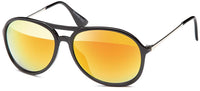 Load image into Gallery viewer, Sonnenbrille Pilotenbrille verspiegelt schwarz Unisex abgerundet 400 UV Retro - chic - net.de
