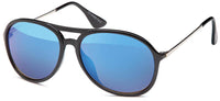 Load image into Gallery viewer, Sonnenbrille Pilotenbrille verspiegelt schwarz Unisex abgerundet 400 UV Retro - chic - net.de

