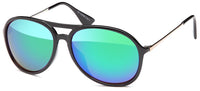 Load image into Gallery viewer, Sonnenbrille Pilotenbrille verspiegelt schwarz Unisex abgerundet 400 UV Retro - chic - net.de
