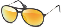 Load image into Gallery viewer, Sonnenbrille Pilotenbrille verspiegelt schwarz Unisex abgerundet 400 UV Retro - chic - net.de
