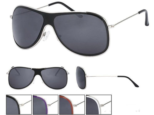 Sonnenbrille Unisex Pilotenbrille dunkel getönt 400UV Schwarz Lila Rot Weiß - chic - net.de