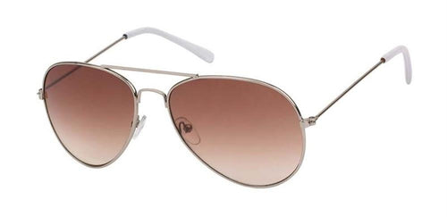 Sonnenbrille Unisex Pilotenbrille getönt 400UV golden braun weiß Pornobrille Fliegerbrille - chic - net.de
