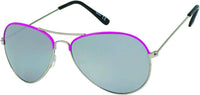 Load image into Gallery viewer, Sonnenbrille Unisex Pilotenbrille Pornobrille Fliegerbrille Perlglanz verspiegelt 400UV silber Pink - chic - net.de
