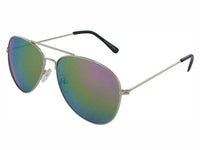 Load image into Gallery viewer, Sonnenbrille Unisex Pilotenbrille Pornobrille verspiegelt Spiegelbrille Fliegerbrille getönt 400UV Blau Grün Violett - chic - net.de

