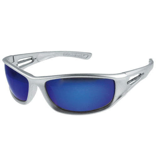 Sonnenbrille Unisex Sportbrille Freizeitbrille verspiegelt 400UV Silber blau - chic - net.de