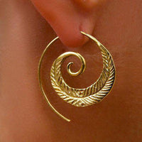 Cargar imagen en el visor de la galería, Spiralen Messing Ohrringe gold Nautilus Schnecke - chic - net.de
