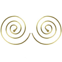Cargar imagen en el visor de la galería, Spiralen Ohrringe glänzend Messing Brass antik golden Schmuck Piercing nickelfrei Tribal - chic - net.de
