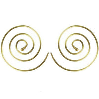 Cargar imagen en el visor de la galería, Spiralen Ohrringe glänzend Messing Brass antik golden Schmuck Piercing nickelfrei Tribal - chic - net.de
