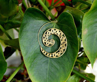 Load image into Gallery viewer, Spiralen Ohrringe S - Formen Spiralen Messing Brass antik golden Tribal Ohrhänger - chic - net.de
