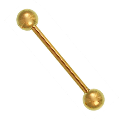 Straight Barbell Piercing Basic aus Edelstahl goldfarben Kugeln groß Stift 1,4mm - chic - net.de