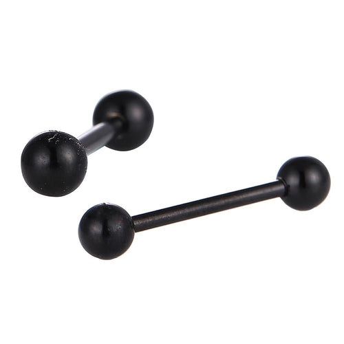 Straight Barbell Piercing Basic aus Edelstahl schwarz Kugeln 23,5 mm lang - chic - net.de
