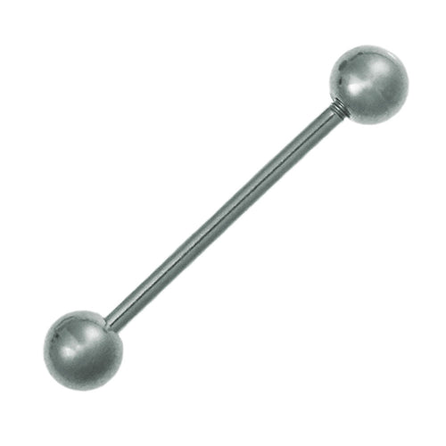 Straight Barbell Piercing Basic groß aus Edelstahl silberfarben Kugeln Länge:28mm - chic - net.de
