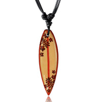 Load image into Gallery viewer, Surferkette orange beige braune Blumen Holzkette Sonoholz Unisex verstellbar - chic - net.de
