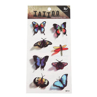 Load image into Gallery viewer, Tattoo Insekte Libelle Falter Schmetterlinge bunt Schatten schwarz 8 Motive 1 Bogen - chic - net.de
