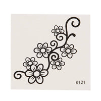 Cargar imagen en el visor de la galería, Tattoo klein Ranke verzweigt Blüten Blume einfach schwarz einzeln 1 Bogen - chic - net.de
