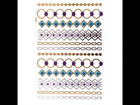 Load image into Gallery viewer, Tattoo Motivbogen golden silbern blau türkis temporär Ketten Klebetattoos Schmuck Tattoos - chic - net.de
