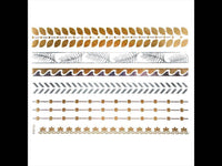 Load image into Gallery viewer, Tattoo Motivbogen golden silbern temporär Bänder Natur Klebetattoos Schmuck Tattoos - chic - net.de
