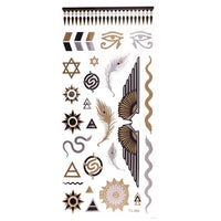 Cargar imagen en el visor de la galería, Tattoo Motivbogen golden silbern temporär Klebetattoos Schlange Ägypten Schmuck Tattoos - chic - net.de
