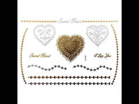 Load image into Gallery viewer, Tattoo Motivbogen golden silbern temporär Sweet Heart Herz Klebetattoos Schmuck Tattoos - chic - net.de
