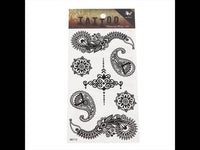 Load image into Gallery viewer, Tattoo schwarz Mandala Muster, Bögen Blumen temporär Klebetattoos - chic - net.de
