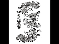 Load image into Gallery viewer, Tattoo schwarz Schmetterling verziert Ornament Tropfenform temporär Klebetattoos - chic - net.de
