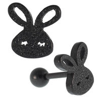 Cargar imagen en el visor de la galería, Tragus Piercing Ohr schwarz Glitzer Edelstahl Hase Barbell - chic - net.de

