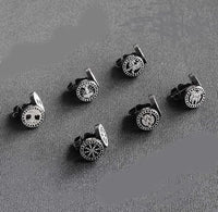 Cargar imagen en el visor de la galería, Edelstahl Ohrstecker schwarz 8-10mm Viking Celtic Nordic
