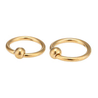 Load image into Gallery viewer, Unisex Septum Piercing Nasenringe golden mit Kugel 8 mm Edelstahl - chic - net.de
