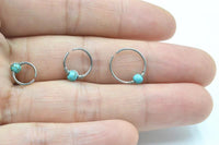 Load image into Gallery viewer, Universal Piercing Ring Edelstahl Türkis Perle 0.8mm - chic - net.de
