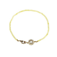 Cargar imagen en el visor de la galería, vergoldet Kupfer Armband Blume gelb 18 karat Kristall Stein Perlen nickelfrei Karabiner ca. 17,5 cm - chic - net.de
