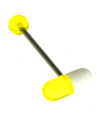 Cargar imagen en el visor de la galería, Zungen Piercing Edelstahl Pille Zunge 18mm weiß bunt - chic - net.de
